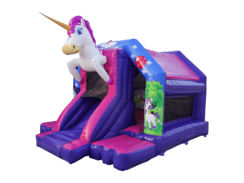NIEUW !!!  Springkasteel Unicorn met glijbaan - NOUVEAU !!!  Château gonflable licorne avec toboggan